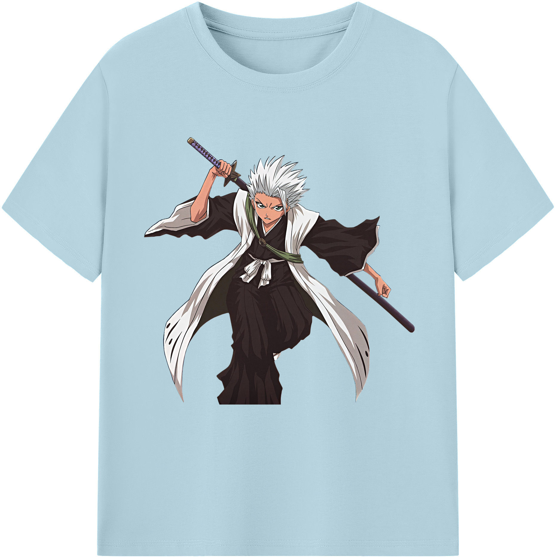 （画像用） ブリーチ 日番谷冬獅郎（ひつがや とうしろう） BLEACH Hitsugaya Toushirou 綿100％半袖Tシャツ（フロントプリント）